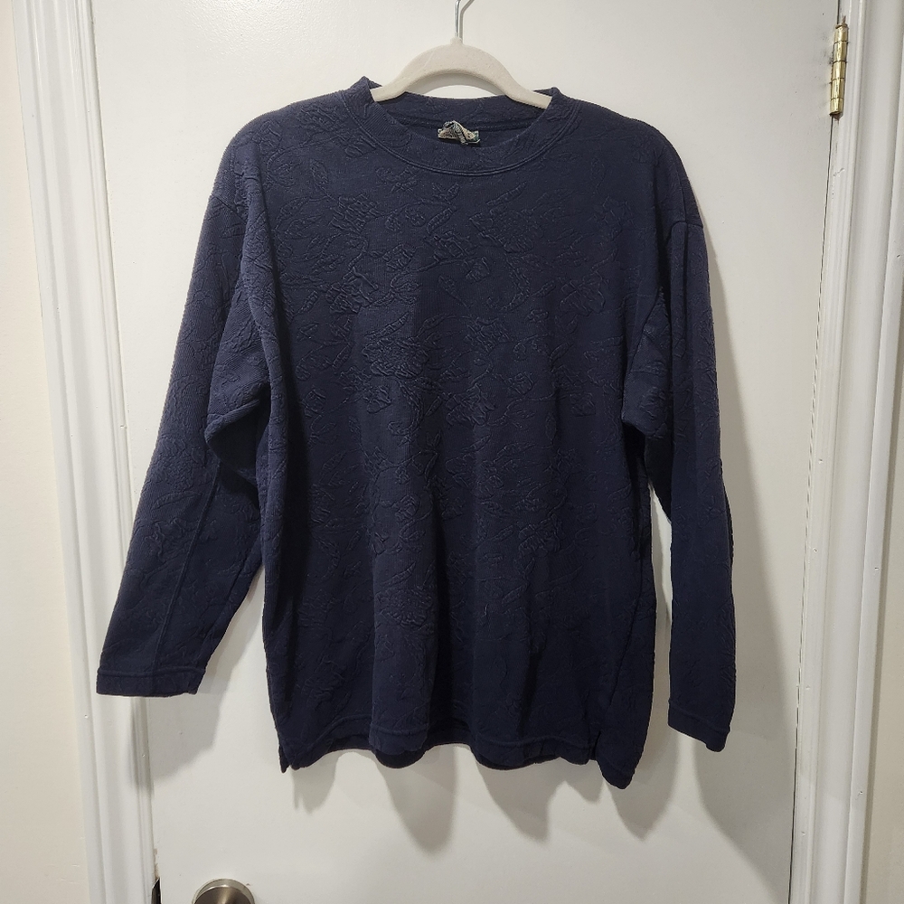 Vintage Lady Footlocker Navy Floral Sweater